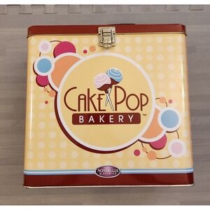 Nostalgia Electrics Cake Pop Bakery Metal Storage Tin Retro Polka Dot Box Latch